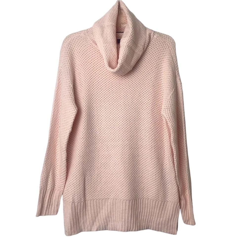 Sanctuary Women's‎ Long Sleeve Cowl Neck Sweater Waffle Knit Pink Size  Medium